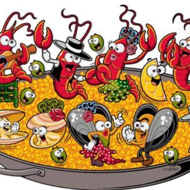 dibujo de una paella