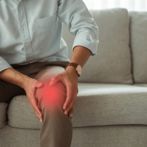 hombre tocandose la rodilla con dolor