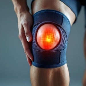persona con rodillera soporte lesion rodilla dolor articular