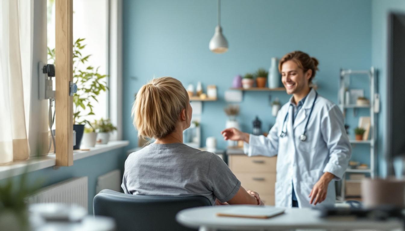 paciente en consulta de fisioterapia